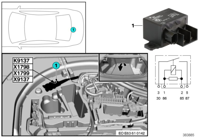 2004 BMW 645Ci Relay, Electric Fan Diagram