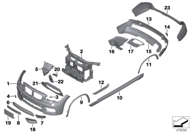 2015 BMW X1 Retrofit, M Aerodynamic Kit Diagram 2