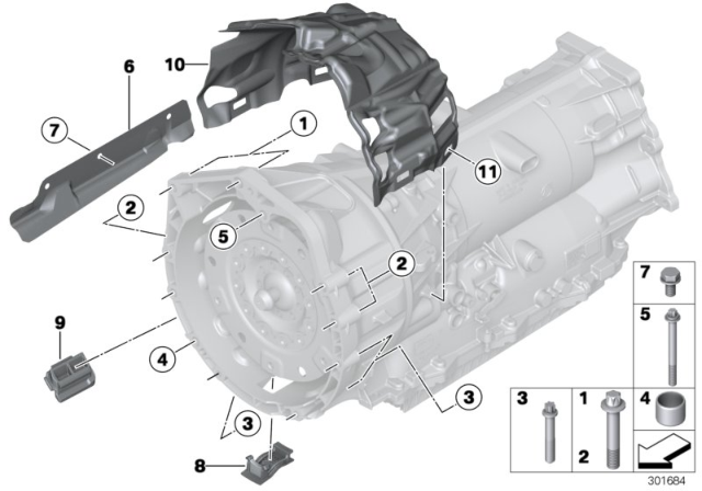 2014 BMW 335i xDrive Transmission Mounting Diagram