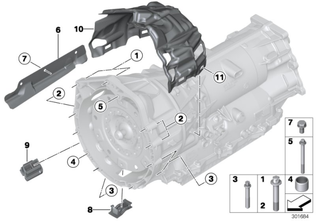 2015 BMW M235i xDrive Transmission Mounting Diagram