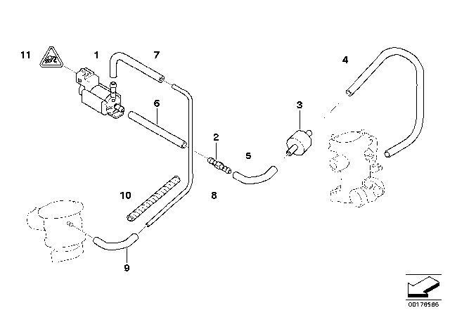 2000 BMW Z8 Hose Diagram for 11727837592