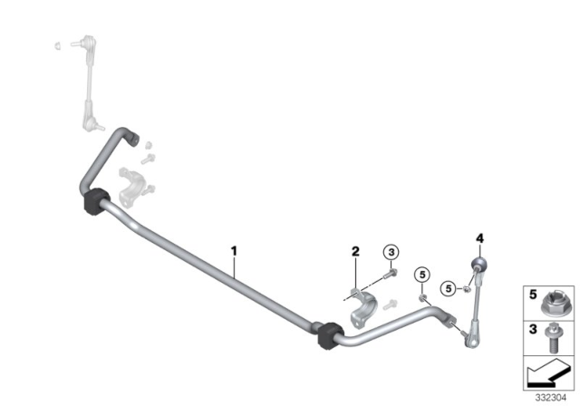 2018 BMW i3s Stabilizer, Front Diagram