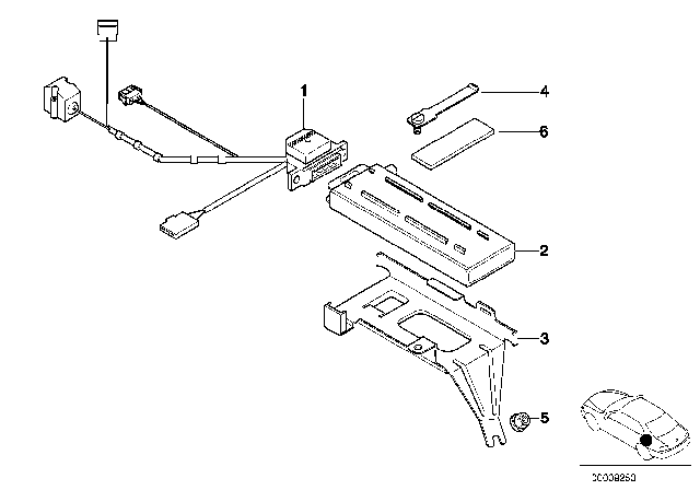 2000 BMW 528i Single Parts, SA 629, Trunk Diagram