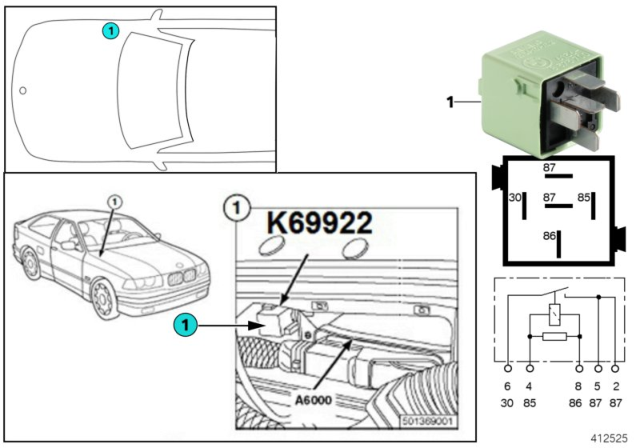1996 BMW 318ti Hatchback(E36) Relay, CNG Diagram 2