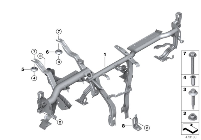 2017 BMW X1 Carrier Instrument Panel Diagram