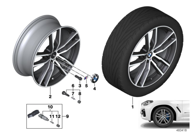 2019 BMW X3 BMW LM Rad Doppelspeiche Diagram 3