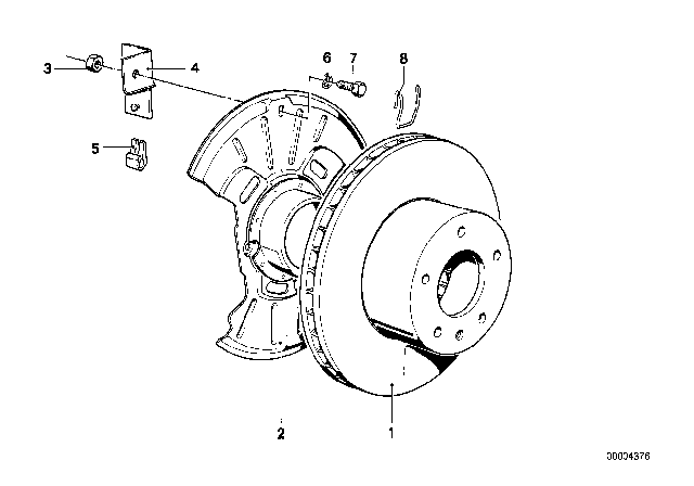 1979 BMW 733i Front Brake / Brake Disc Diagram