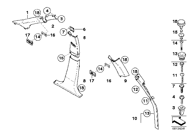 2010 BMW X3 Cover, B-Column Bottom Right Diagram for 51433449944