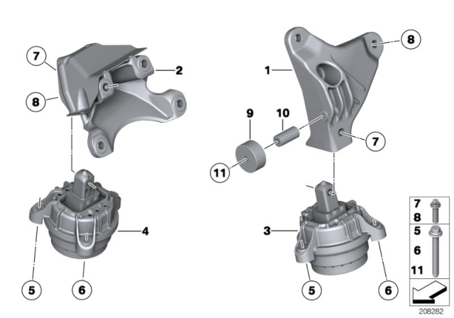 2015 BMW 740i Engine Suspension Diagram