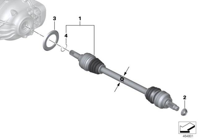 2016 BMW 228i Cv Axle Assembly Rear Right Diagram for 33207622854