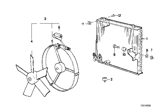 1994 BMW 530i Climate Capacitor / Additional Blower Diagram