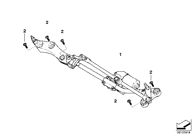 2008 BMW 528i Single Wiper Parts Diagram