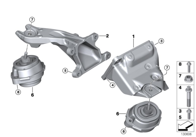 2004 BMW X5 Engine Mount Bracket Right Diagram for 22116757708