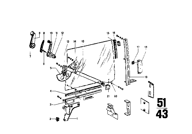 1973 BMW 2002tii Window Guide Diagram 1