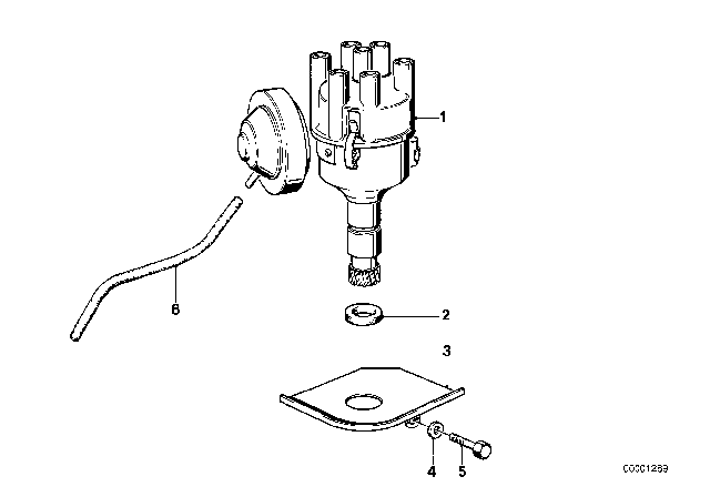 1983 BMW 633CSi Distributor Diagram for 12111466332