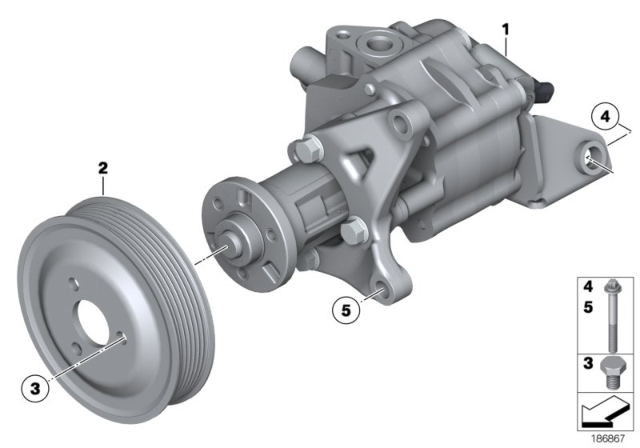 2012 BMW 740i Power Steering Pump Diagram 1