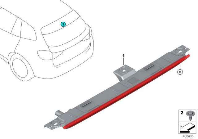 2020 BMW X3 M Third Stoplamp Diagram