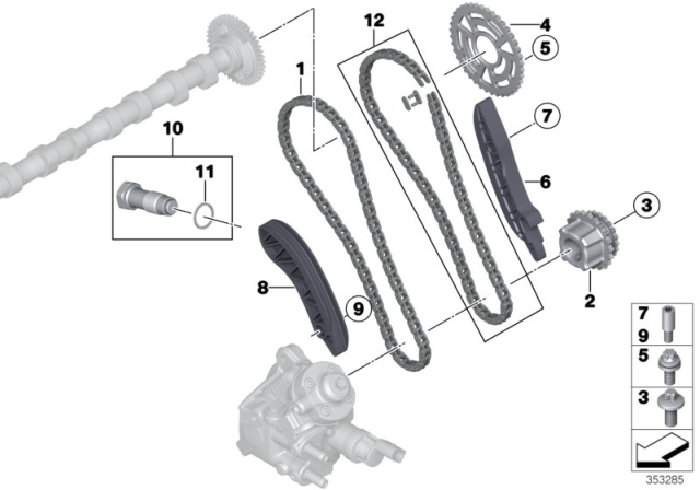 2015 BMW X5 Timing Gear Timing Chain Top Diagram