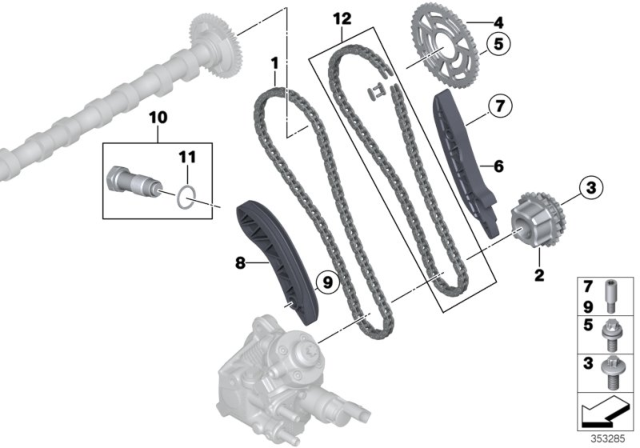 2017 BMW X3 Timing Gear Timing Chain Top Diagram