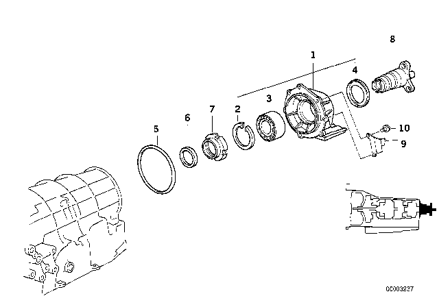 1994 BMW 320i Shaft Seal Diagram for 24137509504