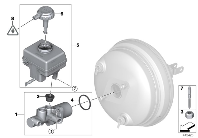 2016 BMW X5 Brake Master Cylinder / Expansion Tank Diagram