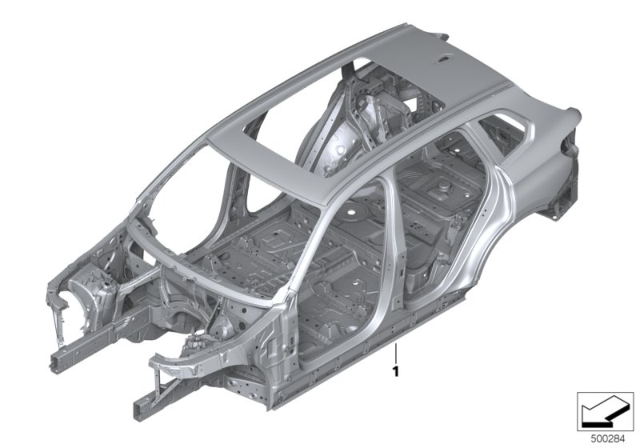 2020 BMW X5 BODY SKELETON WITH CHASSIS N Diagram for 41002464634
