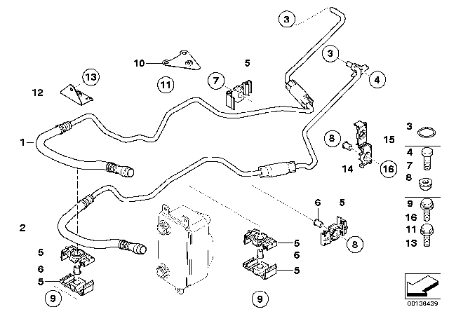 2005 BMW 745Li Oil Cooling Pipe Outlet Diagram for 17227572598