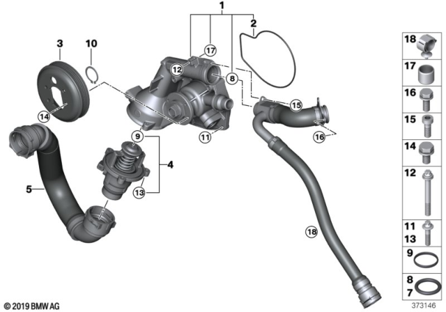 2019 BMW M2 Lower Water Coolant Hose Diagram for 11537848502