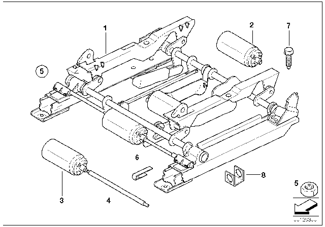 1999 BMW Z3 Front Seat Rail Diagram 1