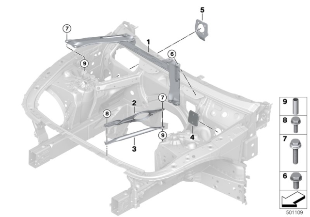 2020 BMW 840i Brace For Body Front End Diagram