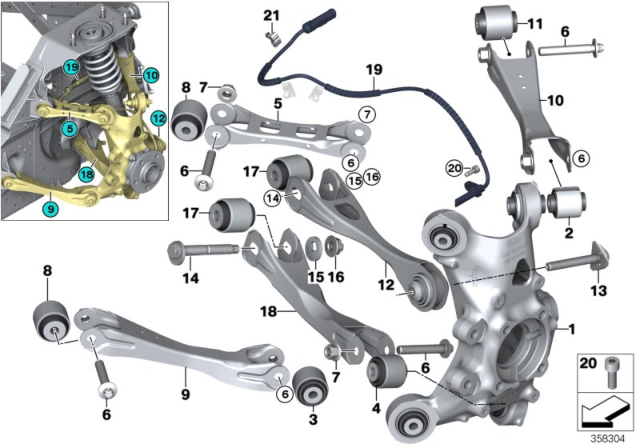 2018 BMW i3s Rear Abs Wheel Speed Sensor Diagram for 34526865795