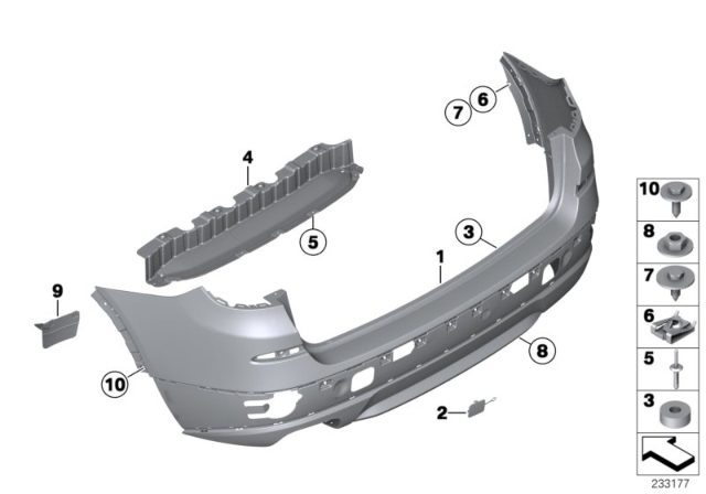 2015 BMW X3 Trim Panel, Rear Diagram 1