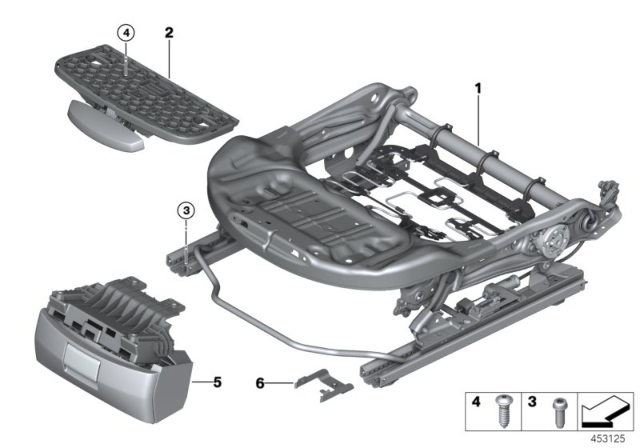 2019 BMW X2 Seat Mechanism, Basic Seat, Right Diagram for 52107310848