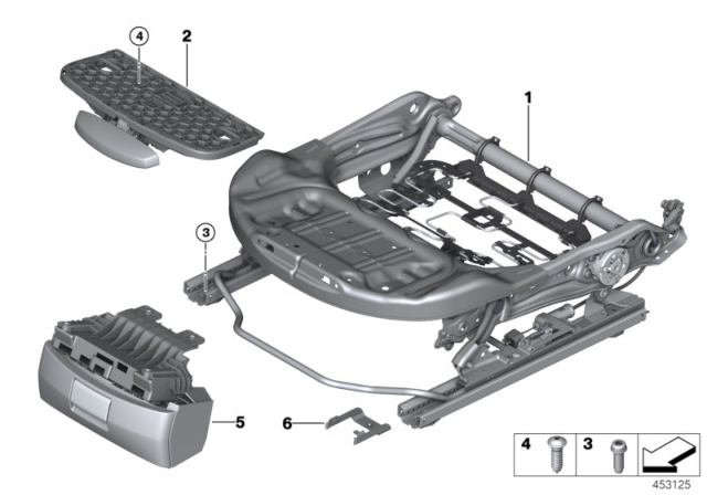 2017 BMW X1 Seat, Front, Seat Frame Diagram 1