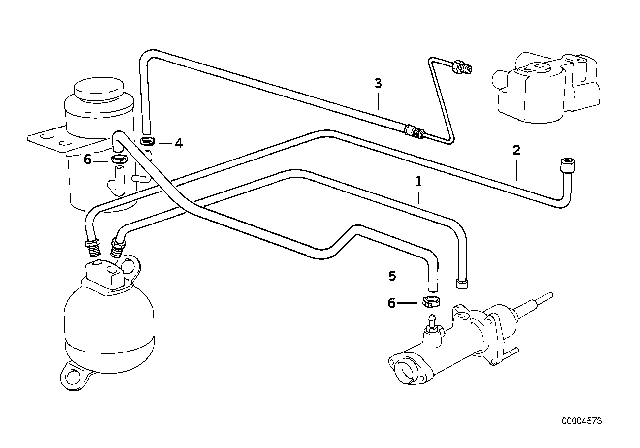 1993 BMW 850Ci Oil Circuit Of Power Brake Unit Diagram