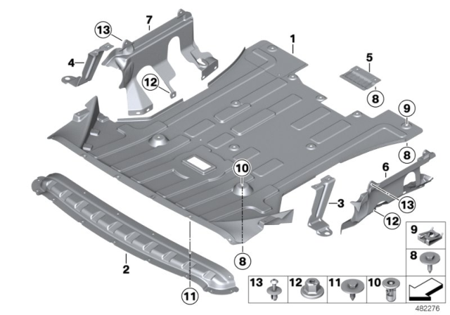 2018 BMW X4 Underbonnet Screen Diagram for 51757378819