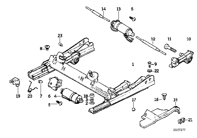 1995 BMW 318i Front Seat Rail Diagram 1