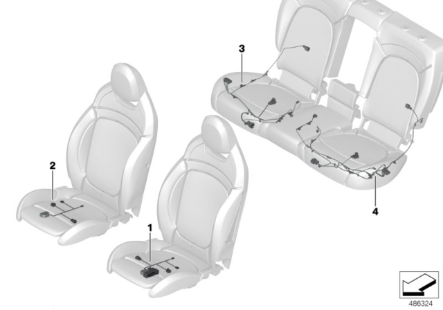 2019 BMW X2 Wiring Set Seat Diagram
