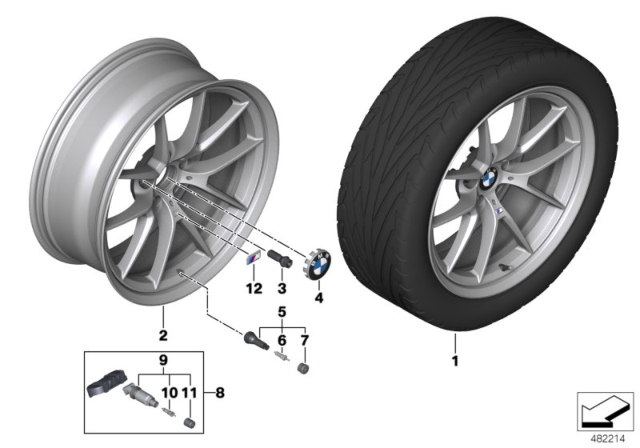2019 BMW M4 Wheel Rim Light Alloy Orbit Grey Matt Diagram for 36118071788