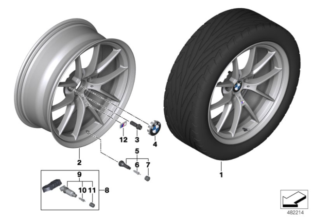 2018 BMW M3 BMW LA Wheel, Y-Spoke Diagram