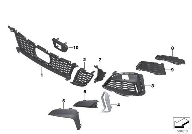 2020 BMW M340i TRIM GRILL, RIGHT WITH PDC Diagram for 51128089210