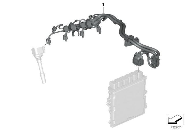 2020 BMW Z4 Engine Wiring Harness, Fuel Injectors Diagram