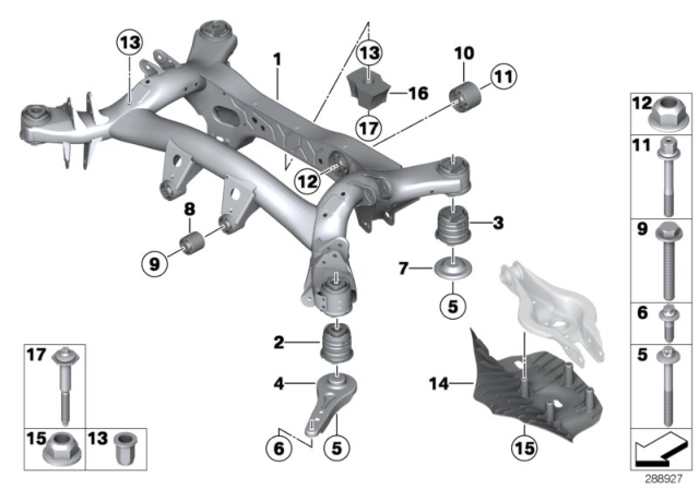 2018 BMW 330e Rear Axle Carrier Diagram 2