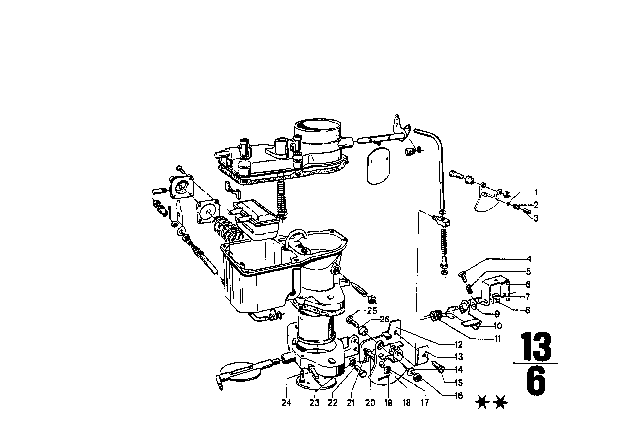 1973 BMW 2002 Carburetor Mounting Parts Diagram 5