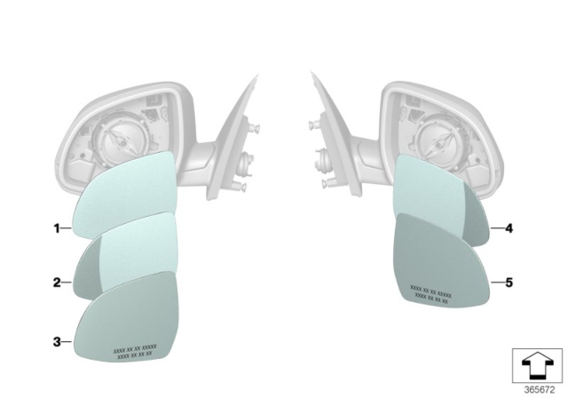 2016 BMW X3 Mirror Glass Diagram 4