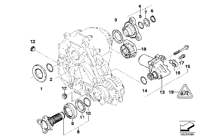 2009 BMW 328i xDrive Single Parts For Transfer Case ATC Diagram 1