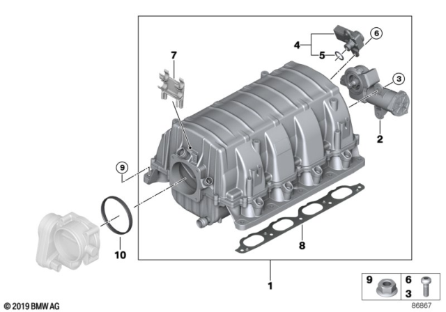 2002 BMW 745Li Intake Manifold System Diagram