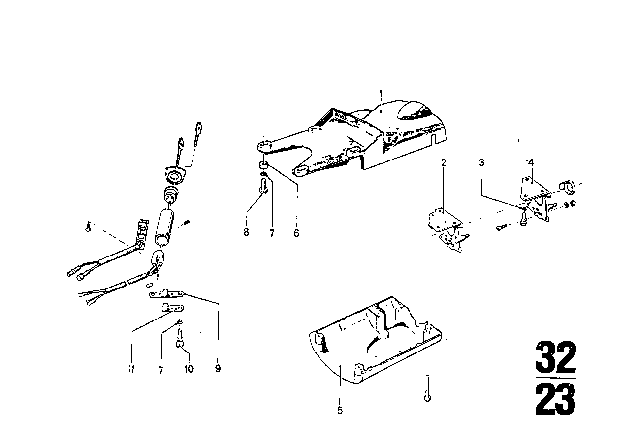 1970 BMW 2800 Steering Column Diagram 3