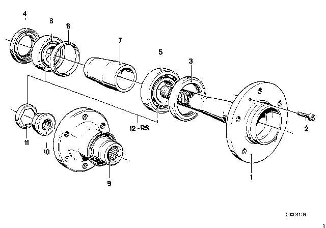 1981 BMW 733i Side Shaft/Wheel Bearings Diagram 1