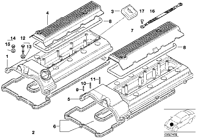 2000 BMW Z8 Cylinder Head Cover Diagram